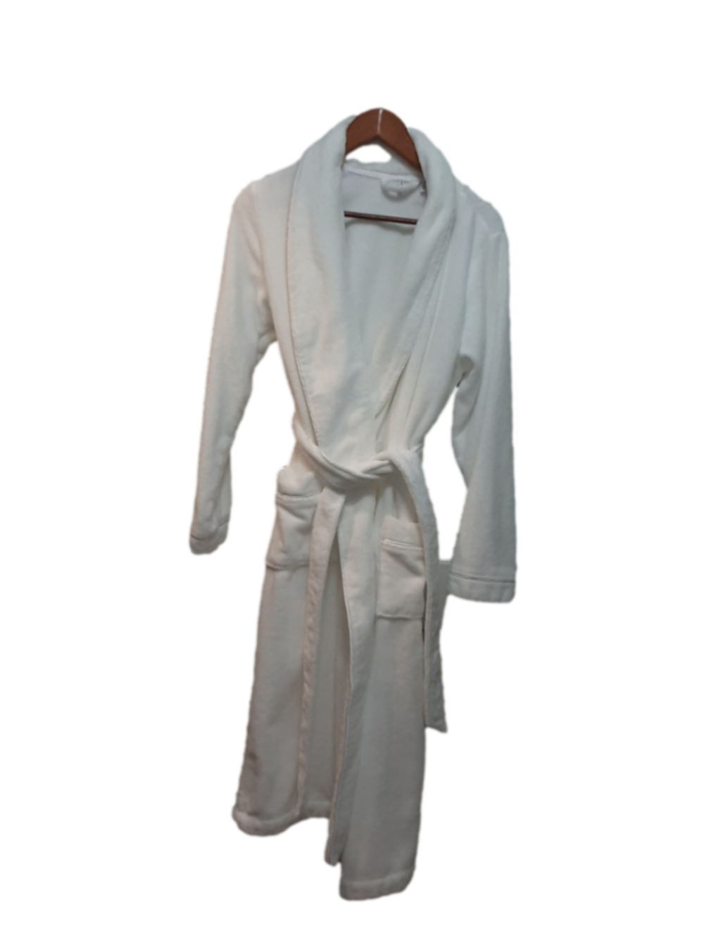 Nordstrom Women’s White Plush Bathrobe Size Medium Shawl Collar Belted